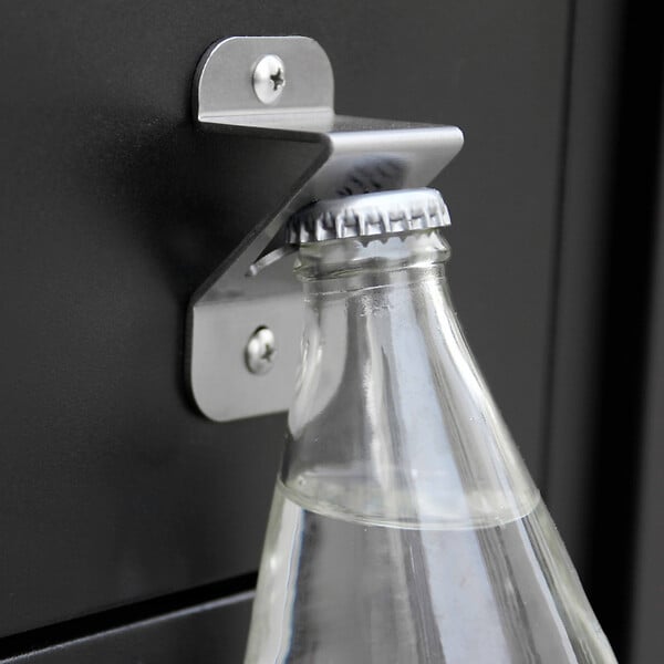 OVIALA - Meuble évier 2 portes pour cuisine extérieure noir - large