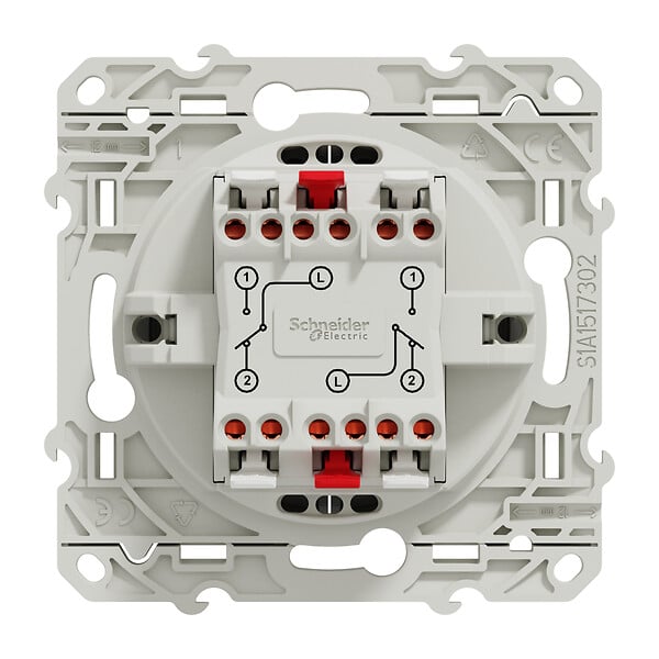 SCHNEIDER ELECTRIC - Odace, double va-et-vient Alu, à vis, connexion rapide - large