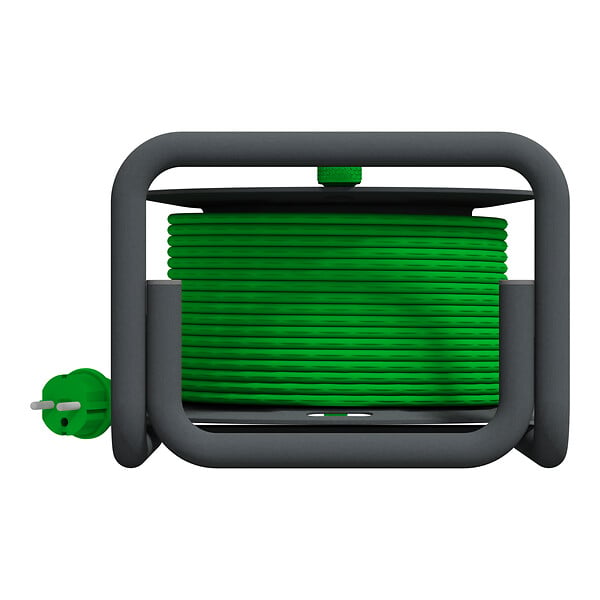 SCHNEIDER ELECTRIC - Enrouleur de chantier - Vert et gris - 2 prises P + T - 25m - large