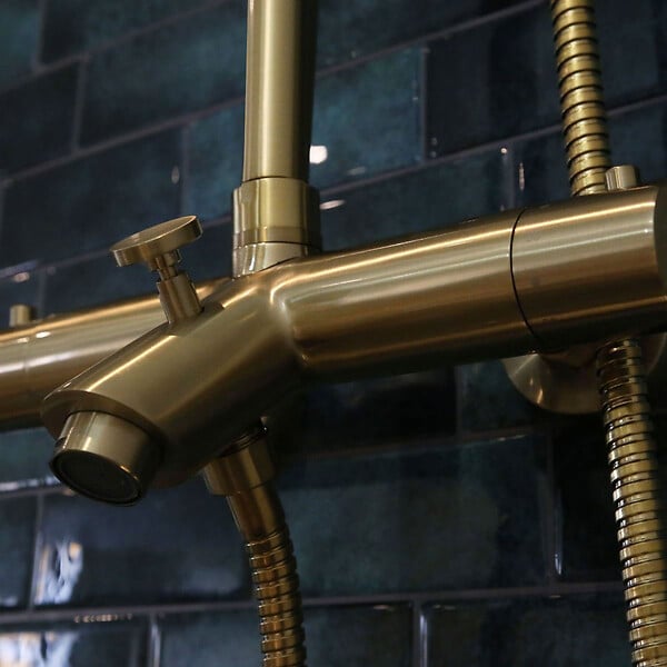 ESSEBAGNO - Luisa II 250 colonne bain-douche thermostatique or brossé - large