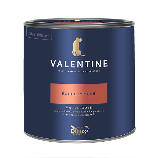 DULUX VALENTINE - Peinture Murs Valentine - Mat Velouté - Rouge Lyrique - 2L - large