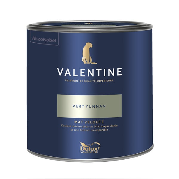 DULUX VALENTINE - Peinture Murs et boiseries Valentine - Mat Velouté - Vert Yunnan - 2L - large