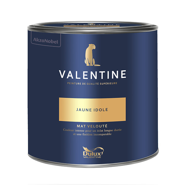 DULUX VALENTINE - Peinture Murs et boiseries Valentine - Mat Velouté - Jaune Idole - 2L - large