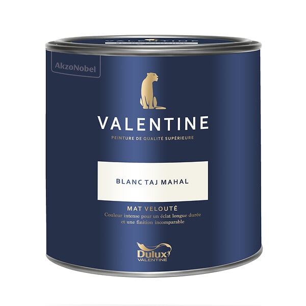 DULUX VALENTINE - Peinture Murs Valentine - Mat Velouté - Blanc Taj Mahal - 2L - large