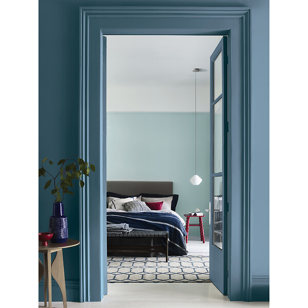 DULUX VALENTINE - Peinture Murs et boiseries Valentine - Mat Velouté - Bleu Divin - 2L - large