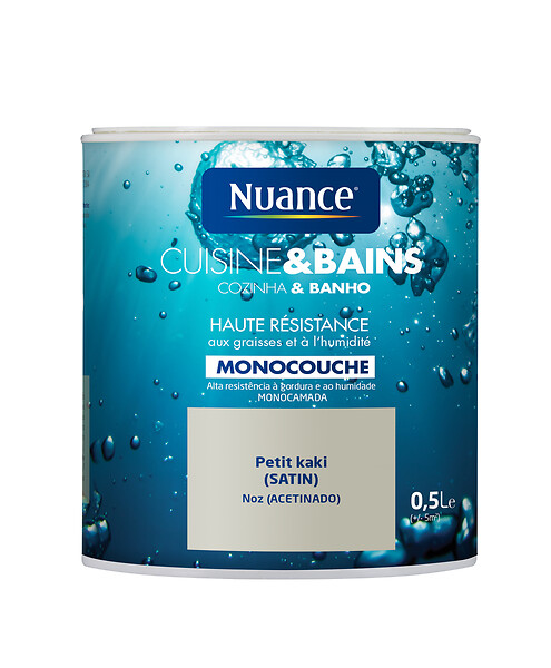 NUANCE - Peinture Cuisine et Bains - Petit kaki - Satin - 0,5L - large
