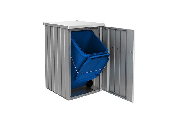 BIOHORT - Abri pour poubelles Alex - Métal - Gris foncé - large