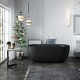 STANO - Baignoire îlot design ovale LISBON noir mat 150 cm - vignette
