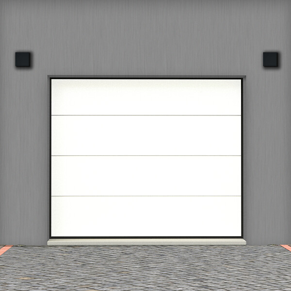 FLEXIDOOR - Porte sectionnelle PLUS Cassettes Woodgrain - Blanche - 2.4x2.0m - large