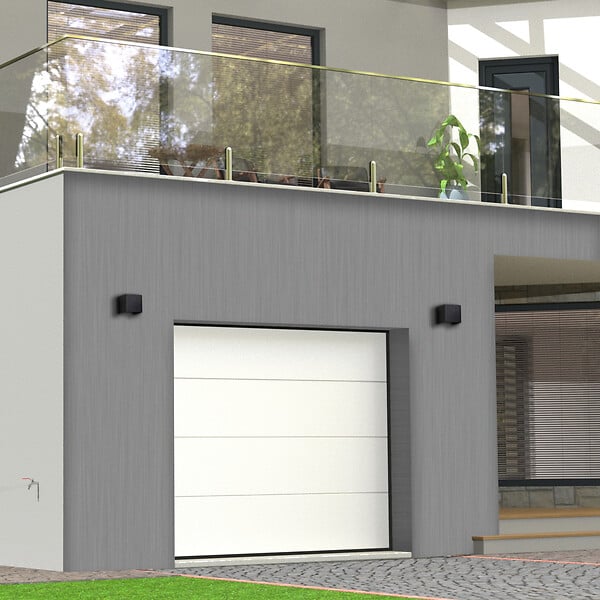 FLEXIDOOR - Porte sectionnelle PLUS Cassettes Woodgrain - Blanche - 2.4x2.0m - large