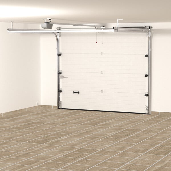 FLEXIDOOR - Porte sectionnelle PLUS Cassettes Woodgrain - Blanche - 2.4x2.0m - large