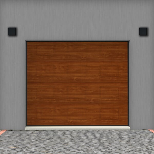 FLEXIDOOR - Porte sectionnelle Plus Cassettes Woodgrain - Chêne doré - 2.4x2.0m - large