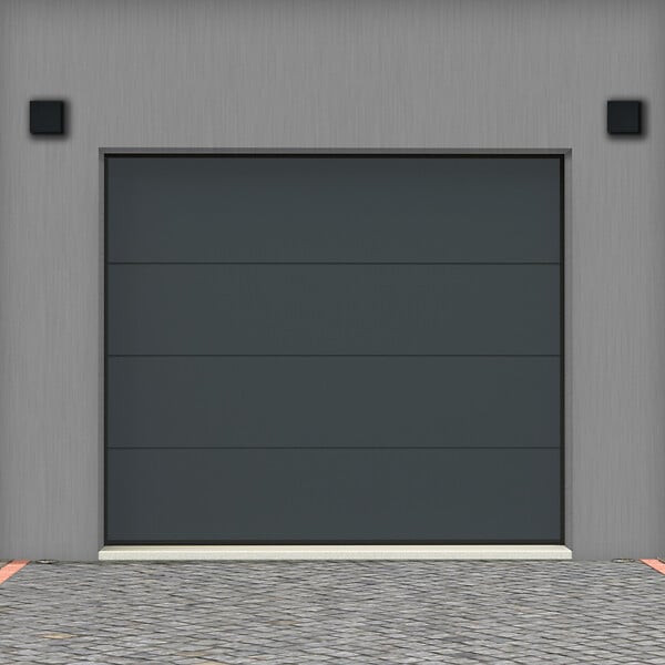 FLEXIDOOR - Porte sectionnelle Plus lisse sans rainures - Gris - 2,5x2,125m - large
