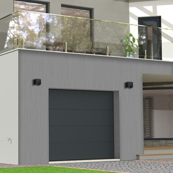 FLEXIDOOR - Porte sectionnelle Plus lisse sans rainures - Gris - 2,5x2,125m - large