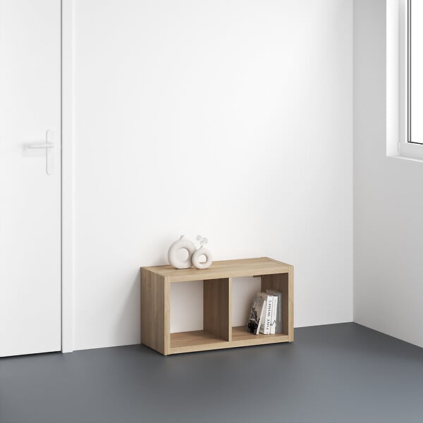 MODE DE VIE - Meuble 2 cases Cubyx - PVC - Chêne - H69,5xL37xP29,5cm - large