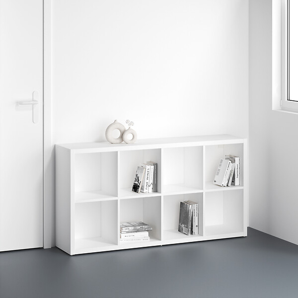 MODE DE VIE - Meuble 8 cases Cubyx - PVC - Blanc - H134,5xL69,5xP29,5cm - large