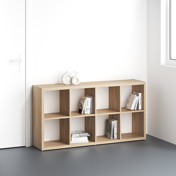 MODE DE VIE - Meuble 8 cases Cubyx - PVC - Chêne sanoma - H134,5xL69,5xP29,5cm - large