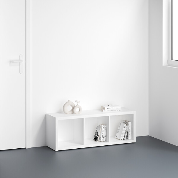 MODE DE VIE - Meuble 3 cases Cubyx - PVC - Blanc - H102xL37xP29,5cm - large