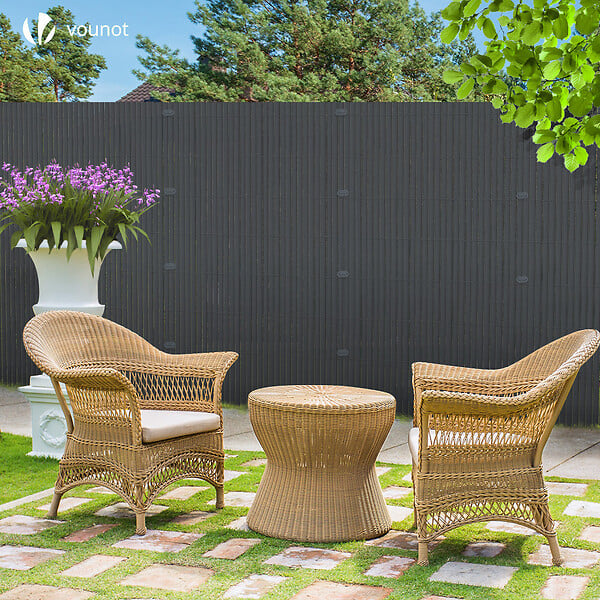 VOUNOT - Canisse PVC brise vue ultra renforce avec attaches de fixation 80x300cm gris - large