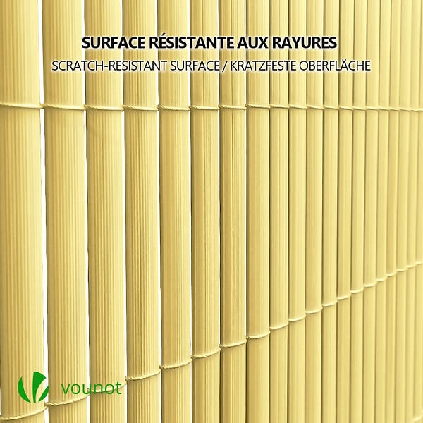 VOUNOT - Canisse PVC brise vue ultra renforce avec attaches de fixation 100x300cm beige - large