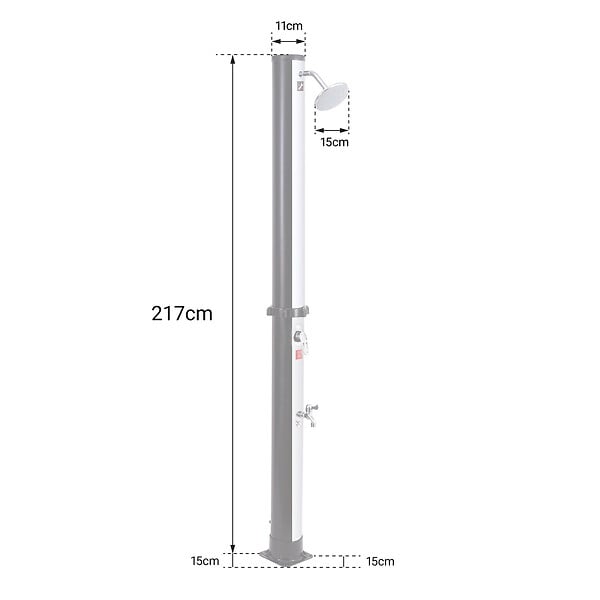 HAPPY GARDEN - Douche solaire MOOREA noire et argent 18L - large
