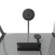 AURLANE - Cabine de douche 1/4 de cercle 90x90x207/222 cm - Receveur bas - Fonds Gris Profilés Noir Mat - FOGGY LOW - vignette