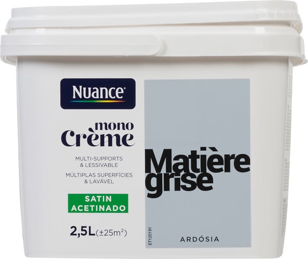 NUANCE - Peinture MonoCrème - Matière grise - Satin - 2,5L - large