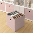 MODE DE VIE - Panier de rangement intissé - Rose poudre - L - vignette