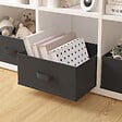 MODE DE VIE - Panier de rangement intissé - Gris anthracite - S - vignette