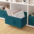 MODE DE VIE - Panier de rangement intissé - Bleu paon - S - vignette