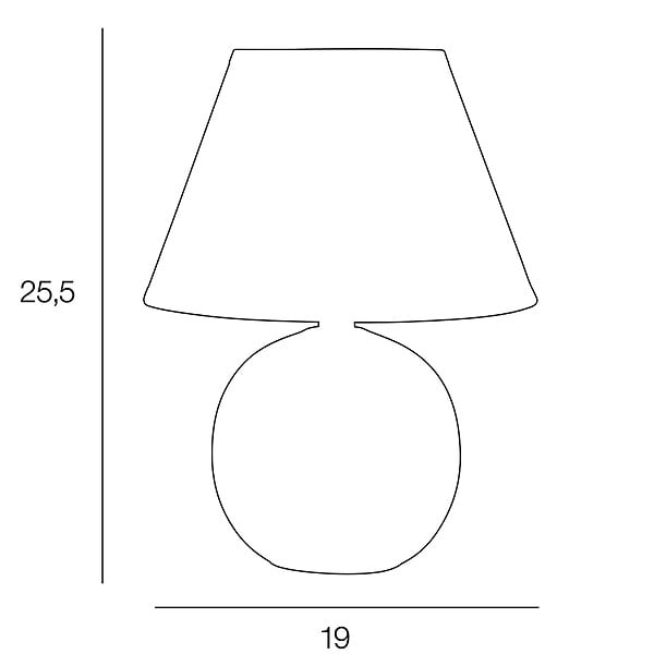COREP - Lampe céramique naturel/pétrole Corep MINI LOU H25,5cm. - large