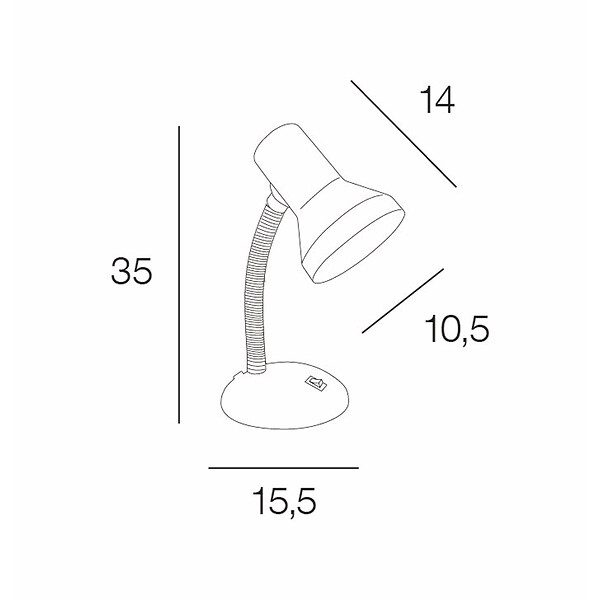 COREP - Lampe de bureau métal pétrole Corep BEST H35cm. - large