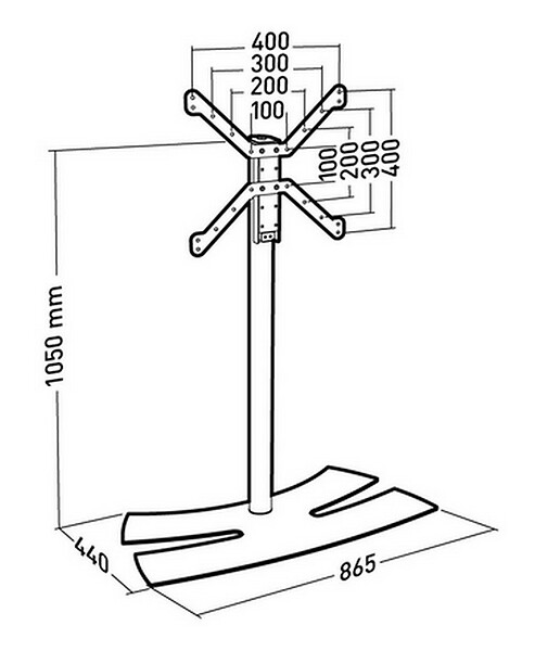 ERARD - pied tv pour écran 30 à 55 acier - 038142 - large