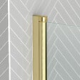 AURLANE - Pare baignoire Rabattable 80x140cm - Profilé Or Doré Brossé - Verre Trempé 4mm - ELEMENTARY - vignette