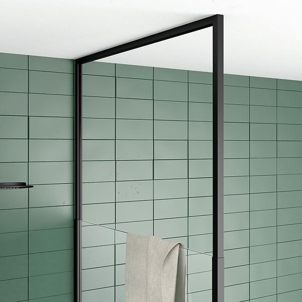 AURLANE - Pare baignoire 75x153cm extensible jusqu’à 202cm - aluminium noir mat - verre trempé 6mm - STRETCHY - large