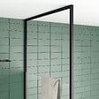 AURLANE - Pare baignoire 75x153cm extensible jusqu’à 202cm - aluminium noir mat - verre trempé 6mm - STRETCHY - vignette