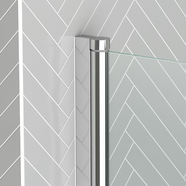 AURLANE - Pare baignoire Rabattable 80x140cm - Profilé Chromé - Verre Trempé 4mm - ELEMENTARY - large