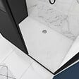 AURLANE - Pack complet Paroi porte de douche coulissante 120cm+ paroi de retour type atelier+ receveur blanc - vignette