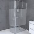 AURLANE - Paroi de Douche et Volet Pivotant 90+40x200 cm - Bande Dépolie - Barre de Fixation Chrome - vignette