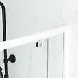 AURLANE - Porte de douche pivotante ajustable de 78 à 90cm en Alu. Blanc et verre transparent - WHITY PIVOT - vignette