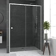 AURLANE - Porte de douche coulissante blanc 140x185cm - extensible - WHITY slide 140 - vignette