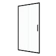 AURLANE - Porte de douche coulissante 100x200 cm - Verre transparent - Profilé Noir - CRUSH - vignette