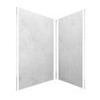 AURLANE - Pack de 2 Panneaux Muraux Pierre Light Grey 90+120x210 cm avec Profilés ANODISE BRILLANT - STONE'IT - vignette