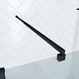AURLANE - Paroi de Douche 120x200cm Verre Transparent - Barre de Fixation Extensible et Profil Noir - vignette
