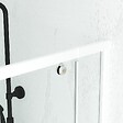 AURLANE - Porte de douche pivotante ajustable de 69 à 80cm en Alu. Blanc et verre transparent - WHITY PIVOT - vignette