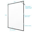 AURLANE - Paroi de Douche 140x200 cm - Cadre et Bras Aluminium NOIR MAT - DARK CONTOURING - vignette