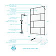 AURLANE - Paroi de Douche 120 cm Sérigraphie Noire et Receveur Blanc 80x120 + Colonne de Douche Thermostatique - vignette