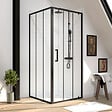 AURLANE - Porte de douche serigraphiee - 90x200cm + Paroi retour - 90x200 cm - PORTE PIVOTANTE - vignette