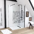AURLANE - Paroi de Douche 120x195cm Serigraphie Type Jungle - Verre 5mm - Bras de Fixation Redecoupable - vignette