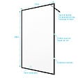 AURLANE - Paroi de Douche 120x200 cm - Cadre et Bras Aluminium NOIR MAT - DARK CONTOURING - vignette